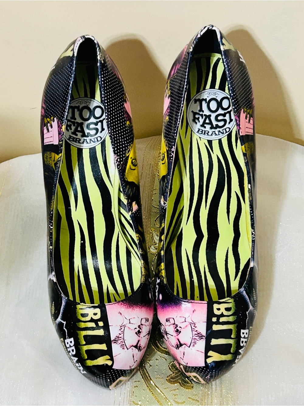 Too Fast Zombie Shake Psychobilly Platform Heels - Size 9